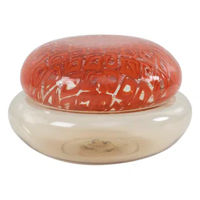 Pre-owned Venini Decorative Glass Box With Murrine Lid, Ludovico Diaz De Santillana  Murano In Brown