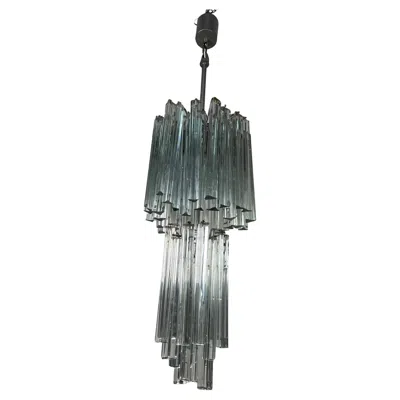 Pre-owned Venini Delightful Murano Glass Waterfall Chandelier , 1960s In Transparent