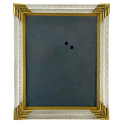 Pre-owned Venini Double Twisted Lanyard Tabletop Picture Frame In Style Of Murano  Vintage In Black