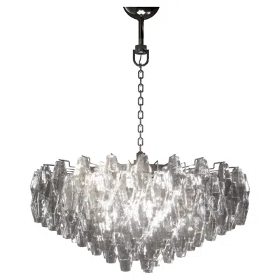 Pre-owned Venini Elegant Suspended Murano Blown Glass Chandelier Poliedri Of  Official In Transparent