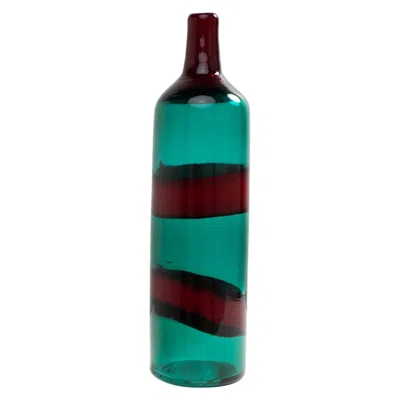 Pre-owned Venini Fasce Orizzontali Vase 'model Number 4315', Fulvio Bianconi,  Murano In Blue