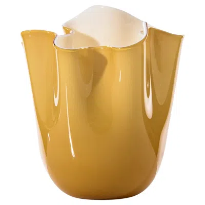 Pre-owned Venini Fazzoletto 700.02 Medium Ambra - Glass Vase Fulvio Bianconi - Damiani In Brown
