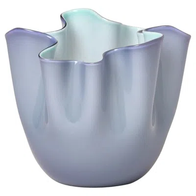 Pre-owned Venini Fazzoletto 700.04 Small Lilla Menta - Glass Vase Fulvio Bianconi Damiani In Transparent