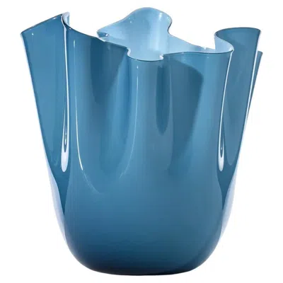 Pre-owned Venini Fazzoletto 700.04 Small Orizzonte - Glass Vase Fulvio Bianconi - Damiani In Blue
