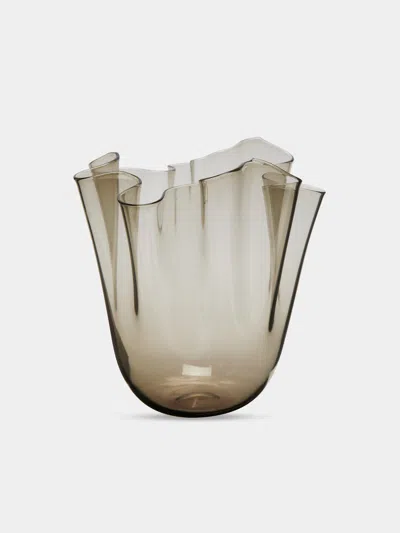 Venini Fazzoletto Hand-blown Murano Glass Medium Vase  Abask Luxury Gift In Neutral