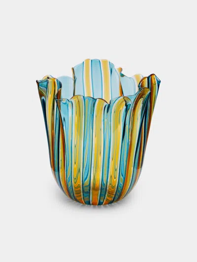 Venini Fazzoletto Hand-blown Murano Glass Medium Vase  Abask Luxury Gift In Multi