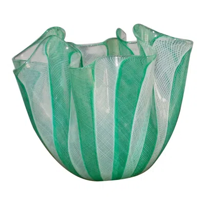 Pre-owned Venini Fazzoletto 'handkerchief Vase' Fulvio Bianconi In Blue
