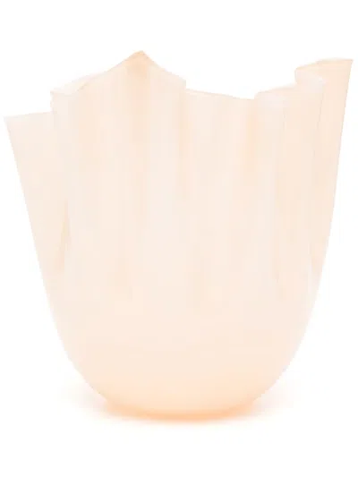Venini Fazzoletto Murano-glass Vase (23cm X 22cm) In Pink