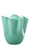Venini Ruffled Vase In Green
