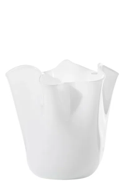 Venini 'fazzoletto' Pot ⌀ 13 Cm In Weiss