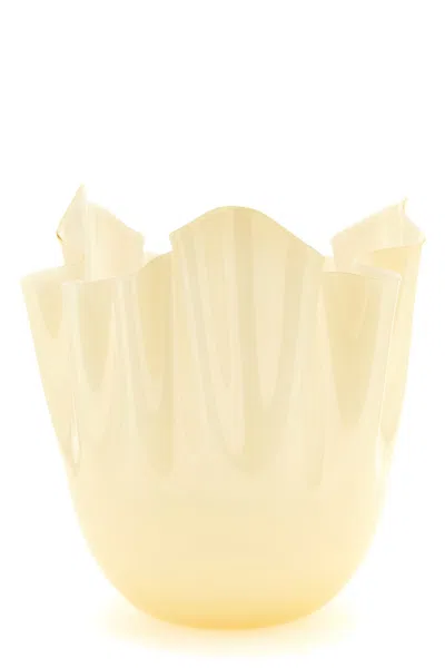Venini 'fazzoletto' Pot ⌀ 23 Cm In Gelb