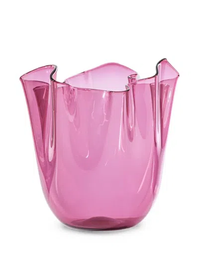 Venini Fazzoletto Ruffled Glass Vase In Multi