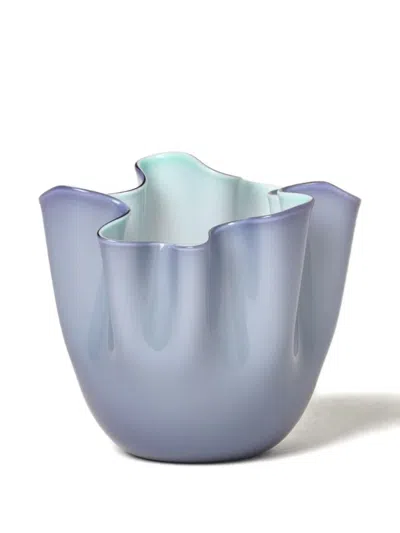 Venini Fazzoletto Ruffled Vase In Purple