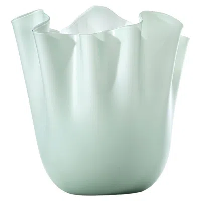 Pre-owned Venini Fazzoletto Sabbiato Large Vase In Rio Green, Fulvio Bianconi And Paolo  In Transparent