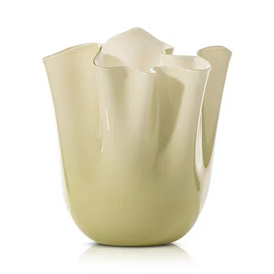 Venini Fazzoletto Small Vase In Straw Yellow