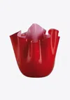 Venini Fazzoletto Two-tone Vase In Red