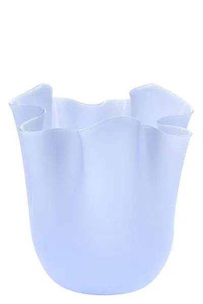 Venini 'fazzoletto' Vase In Blue