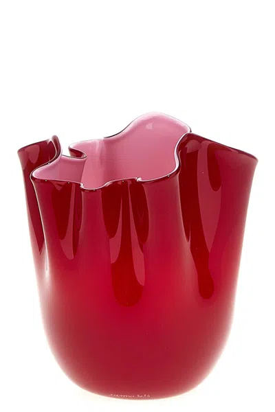 Venini 'fazzoletto' Vase In Red