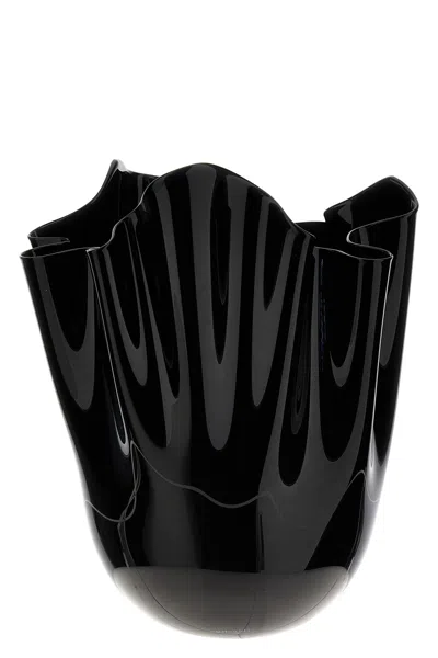Venini 'fazzoletto' Vase In Black