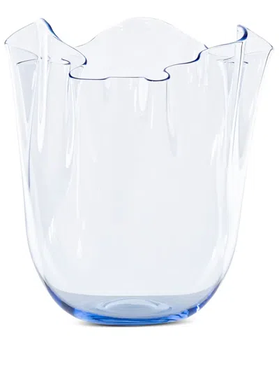 Venini Fazzoletto Vase (13.5cm X 13.5cm) In Blau