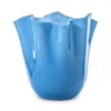 Venini Fazzoletto Vase 42 Oz. In Blue