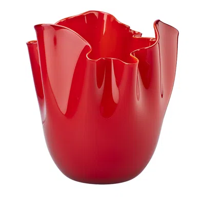 Venini Fazzoletto Vase 42 Oz. In Red