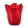 Venini Fazzoletto Vase 60 Oz. In Red