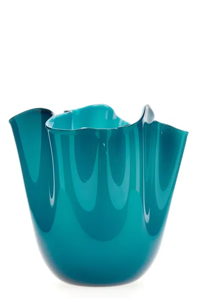 Venini 'fazzoletto' Vase In Blue