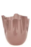 Venini 'fazzoletto' Vase In Pink