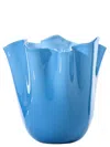 Venini Fazzoletto Vases Blue In Blue