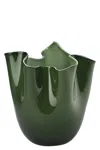 Venini Fazzoletto Vases Green In Green