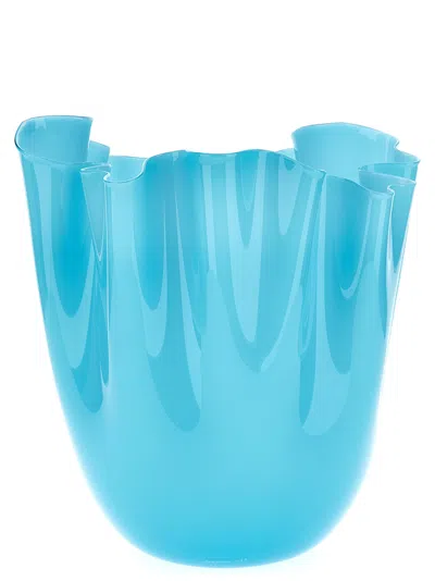 Venini Fazzoletto Vases Light Blue