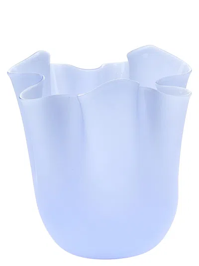 Venini Fazzoletto Vases Light Blue