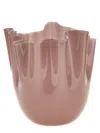 Venini Fazzoletto Vases Purple In Brown