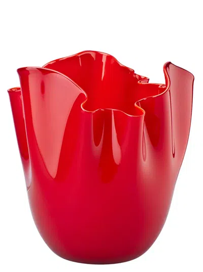 Venini Fazzoletto Vases Red