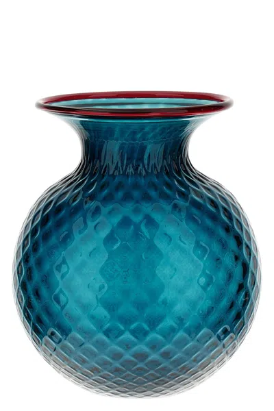 Venini 'fiori Balloton' Pot Âœ€ 18 Cm In Blue