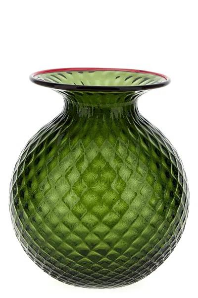 Venini 'fiori Balloton' Vase In Green