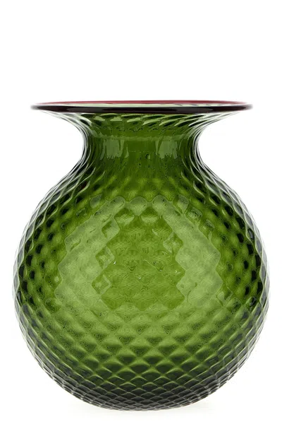 Venini 'fiori Balloton' Vase In Green