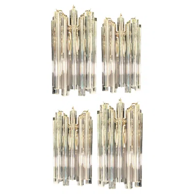 Pre-owned Venini Four Italian Wall Sconce,  Style Murano, 1990s In Sand