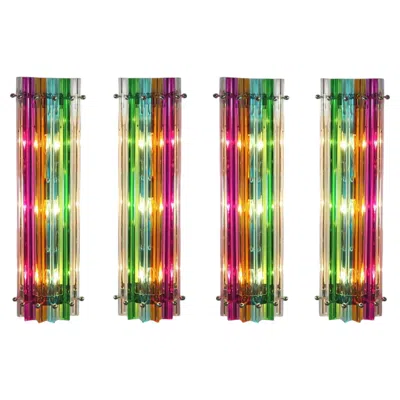 Pre-owned Venini Four Italian Wall Sconces,  Style Murano, 1990s In Sand