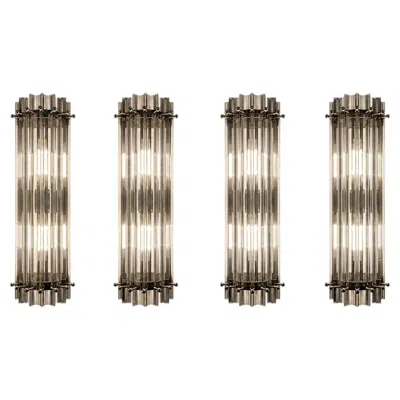 Pre-owned Venini Four Italian Wall Sconces,  Style Murano, 1990s In Sand