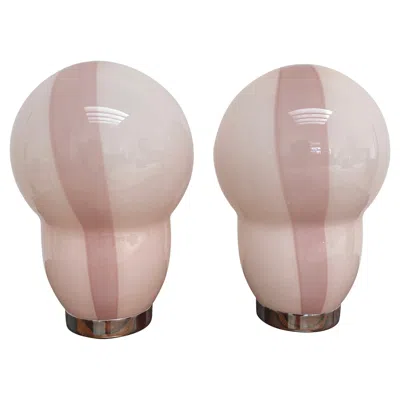 Pre-owned Venini Four Modern Murano Table Lamps By Ettore Sottsass For , Signed Ca. 1994 In Sand