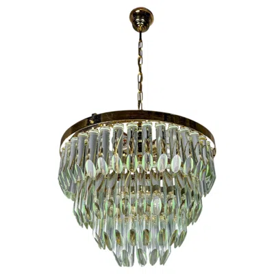 Pre-owned Venini Four-tier Murano Cut Glass Chandelier By , Italy 1970s In Clear