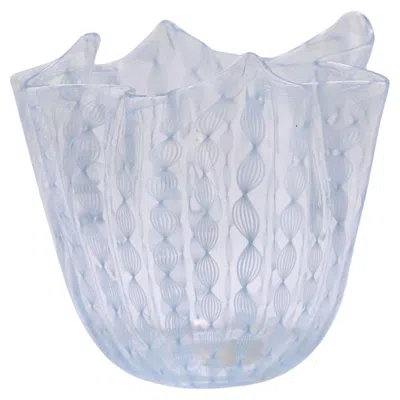 Pre-owned Venini Fulvio Bianconi Blue Handkerchief Bowl From , Murano Italy