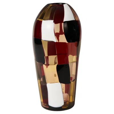 Pre-owned Venini Fulvio Bianconi Pezzato Vase By , Hand-crafted Murano Glass In Black
