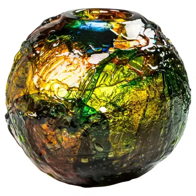 Pre-owned Venini Geacolor 792.00 Glass Vase, Multicolor - Design Gae Aulenti - Damiani In Brown
