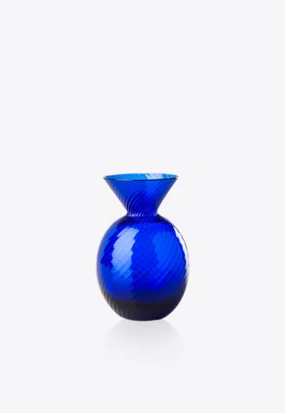 Venini Gemme Glass Vase In Blue