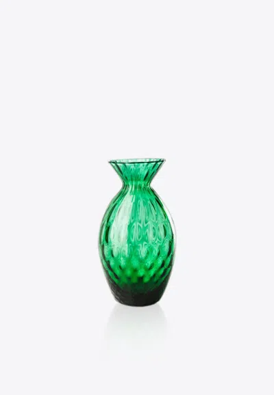 Venini Gemme Glass Vase In Green