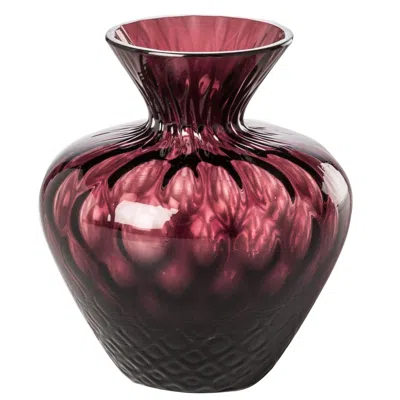 Pre-owned Venini Gemme Short Glass Vase In Violet By  In Purple