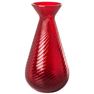 Pre-owned Venini Gemme Triangular Glass Vase In Red By
